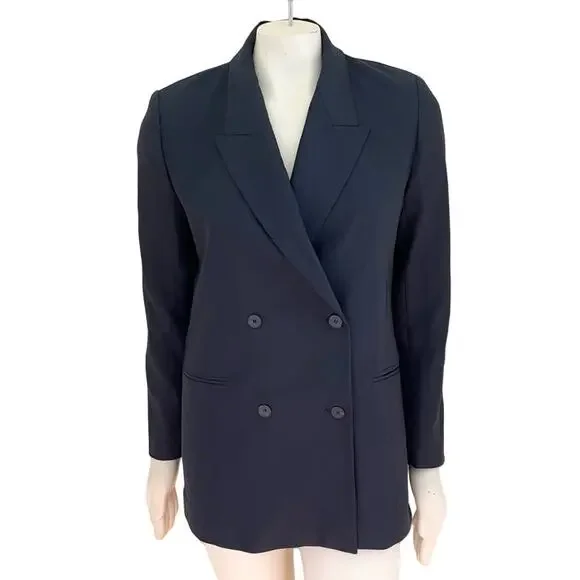 NWT ZARA Double Breasted Menswear Style Blazer in Midnight blue SZ S
